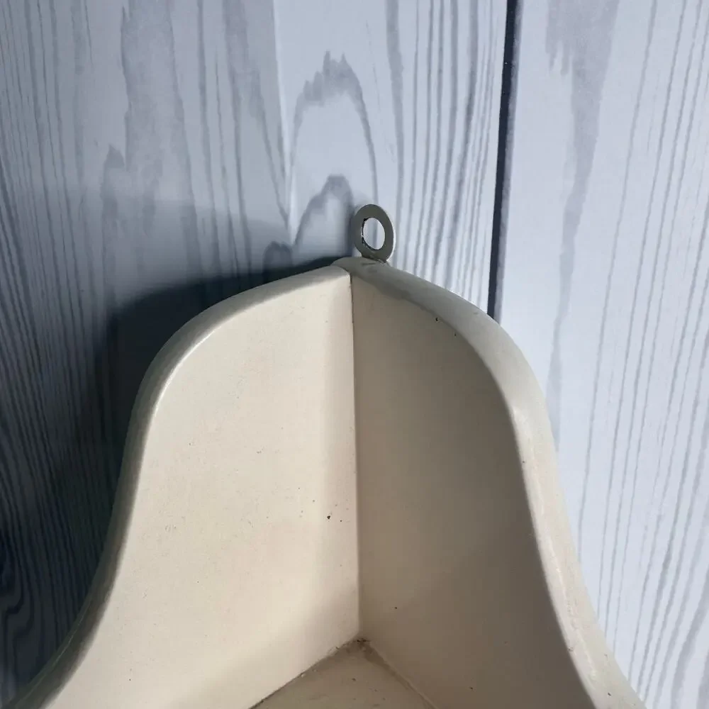 Vintage MCM White Painted Corner Shelf 3 Tier Shabby Cottage Primitive 25 x 11